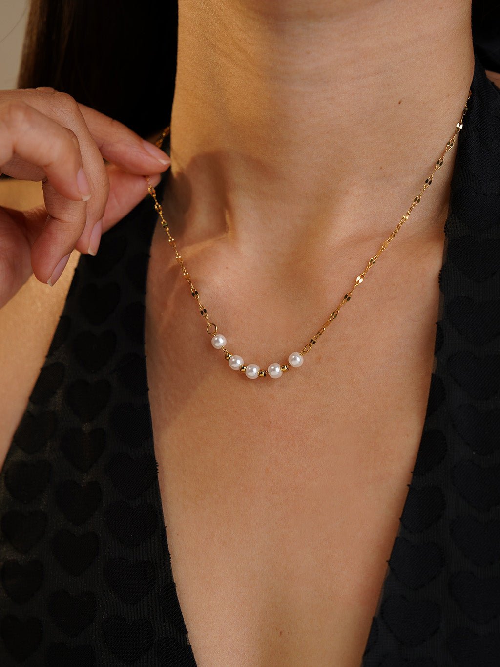 Thin Pearl Kette Gold Silber - Dorose | Wasserresistent, kein Verfärben