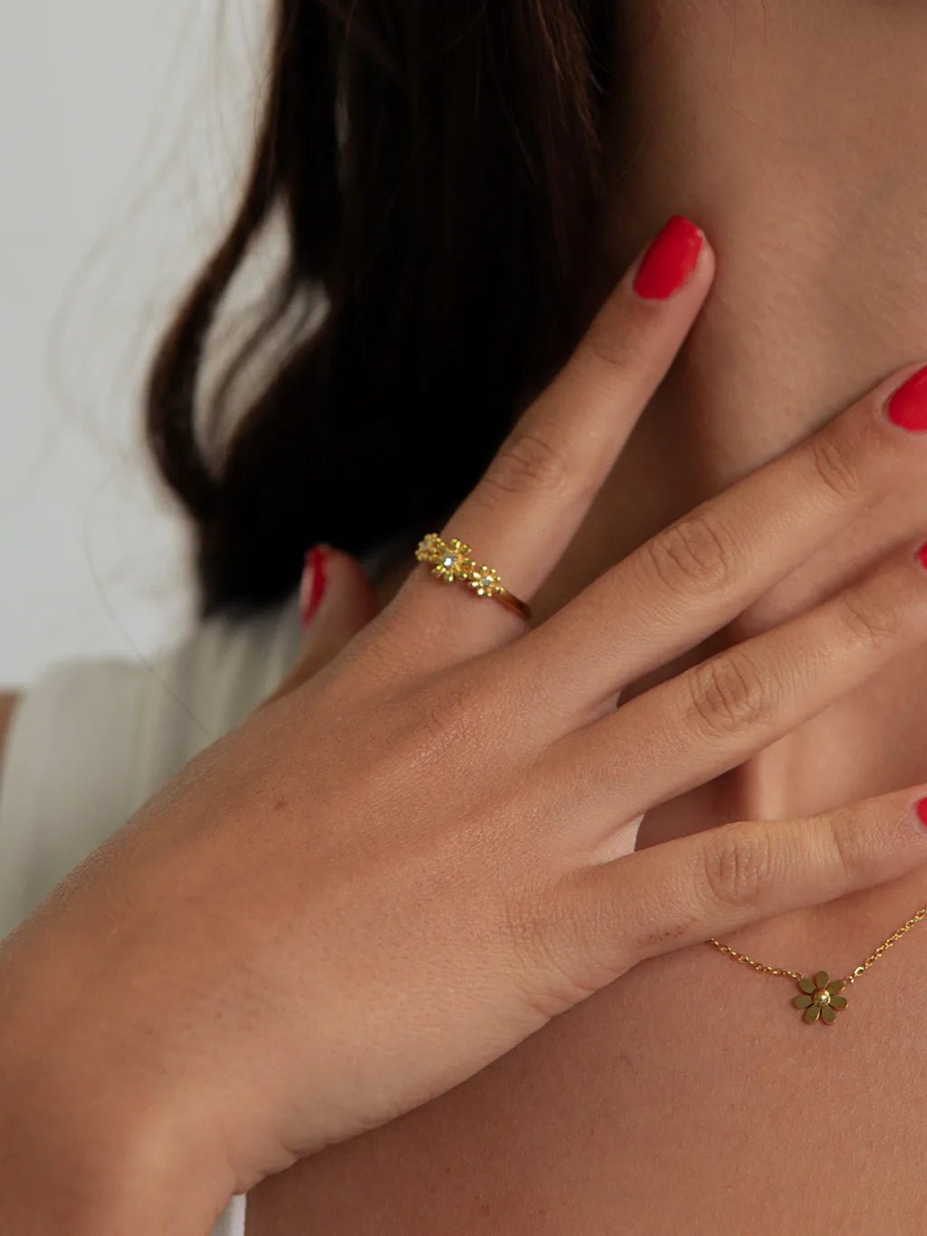 Three Flowers Ring Gold - Dorose | Wasserfester Schmuck, 18K vergoldet