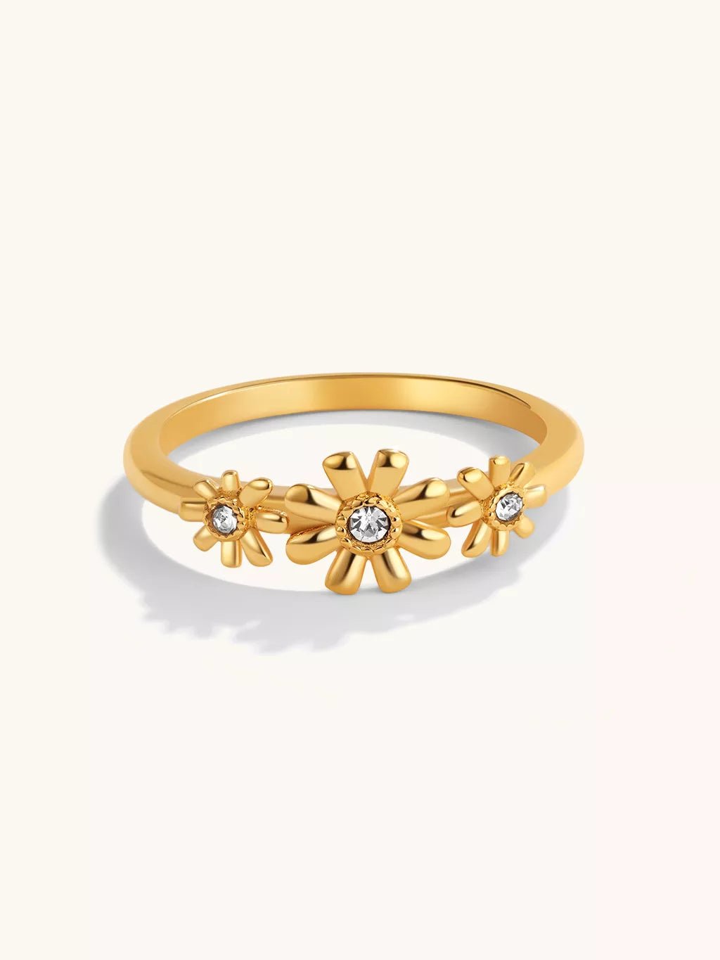 Three Flowers Ring Gold - Dorose | Wasserfester Schmuck, 18K vergoldet