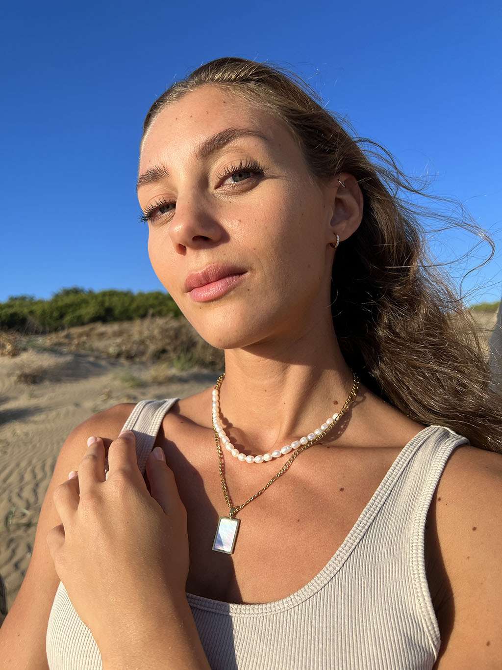 Traumhafter Spiegelreflexion - Halskette Gold - Dorose | Wasserfester Schmuck, 18K vergoldet