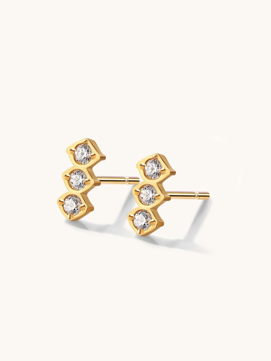 Trio Spark Ohrringe Gold - Dorose | Wasserfester Schmuck, 18K vergoldet