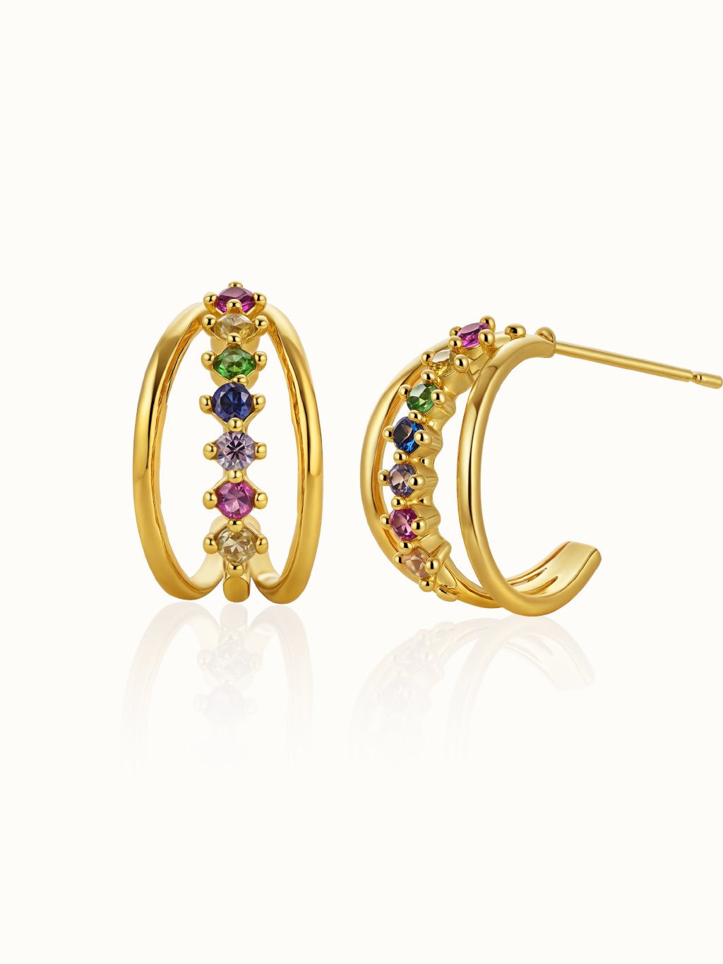 Triple Rainbow Ohrringe Gold - Dorose | Wasserresistent, kein Verfärben