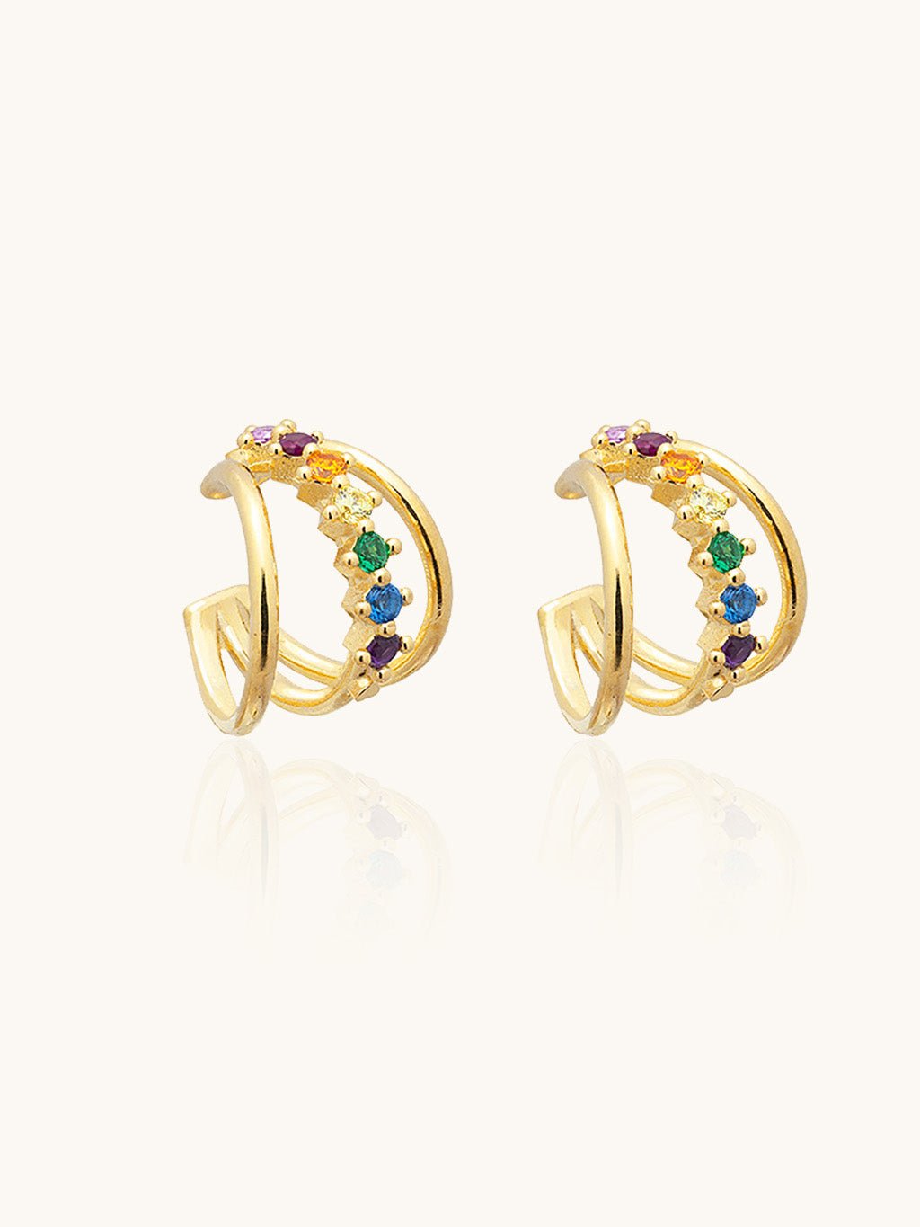 Triple Rainbow Ohrringe Gold - Dorose | Wasserresistent, kein Verfärben