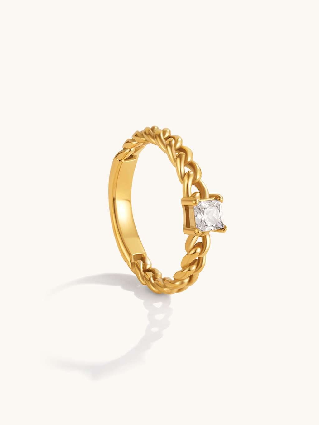 Twist Chain Shine Ring Gold - Dorose | Wasserfester Schmuck, 18K vergoldet
