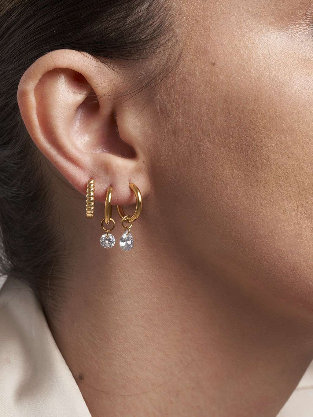 Twisted Creole Ohrringe Gold & Silber 11mm - Dorose | Wasserfester Schmuck, 18K vergoldet