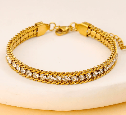 Twisted Sparkling Tennis Armband Gold - Dorose | Wasserresistent, kein Verfärben