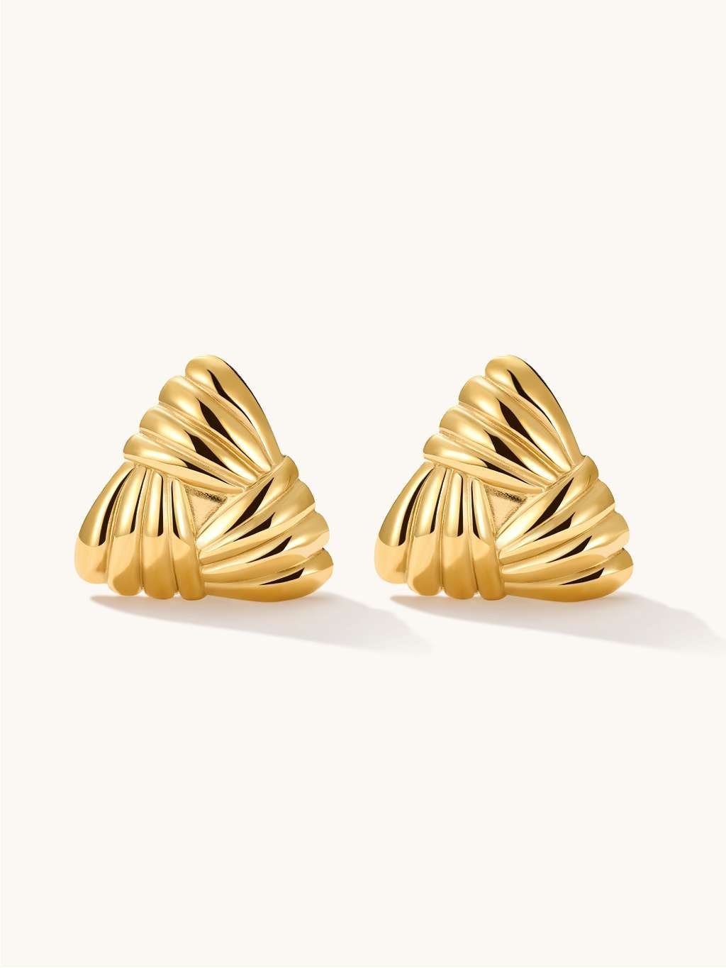 Vintage Chunky Triangle Ohrringe Gold - Dorose | Wasserfester Schmuck, 18K vergoldet
