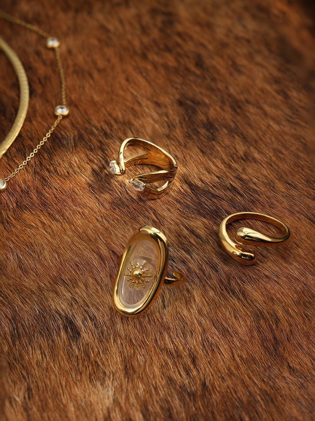 Vintage Floating Gem Ring Gold - Dorose | Wasserresistent, kein Verfärben