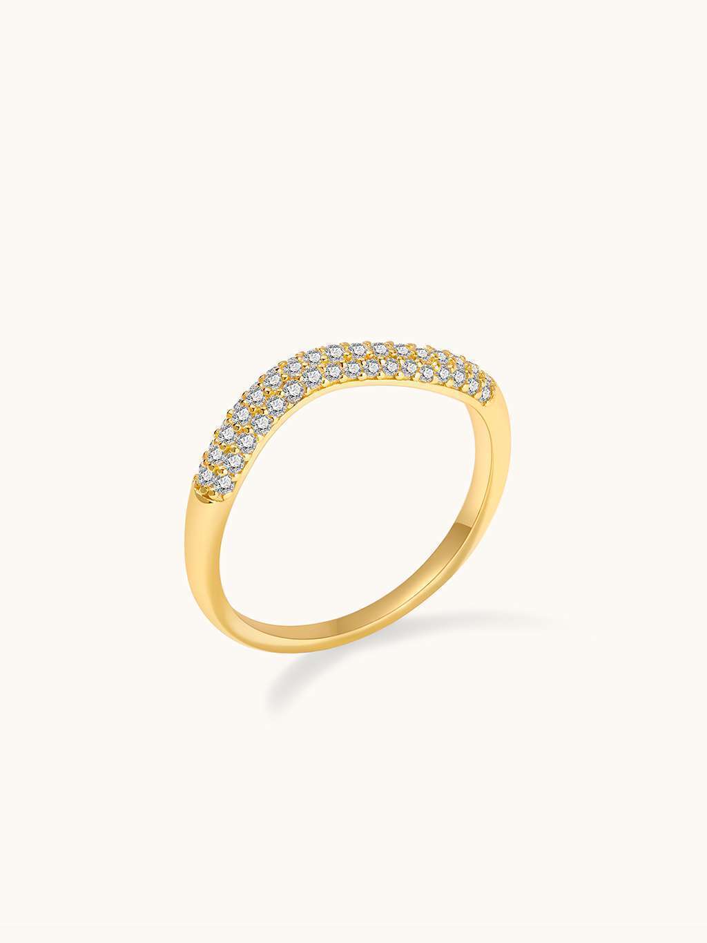 Wave Ring mit Zirkonia Gold - Dorose | Wasserfester Schmuck, 18K vergoldet