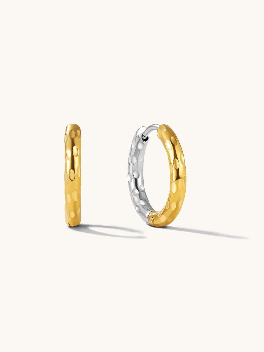 Wave Two - Tone Hoop Ohrringe Gold Silber - Dorose | Wasserfester Schmuck, 18K vergoldet