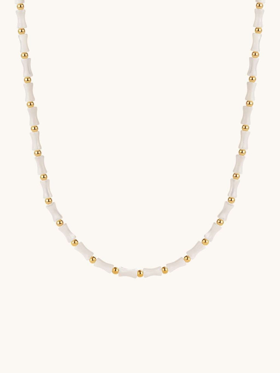 bambus kette White Bamboo Kette Gold - Dorose