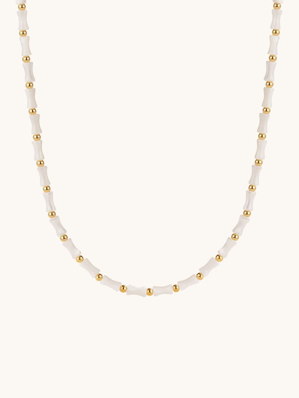 White Bamboo Kette Gold - Dorose | Wasserfester Schmuck, 18K vergoldet