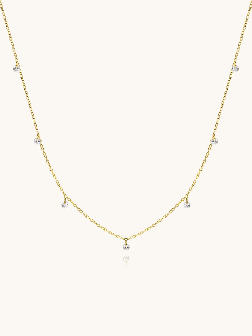 White Shiny Kette Gold - Dorose | Wasserfester Schmuck, 18K vergoldet