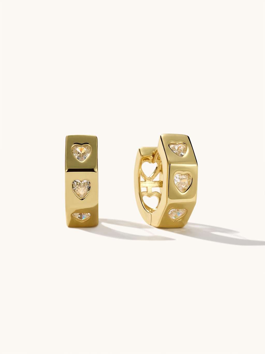 Wide Love Heart Ohrringe Gold - Dorose | Wasserfester Schmuck, 18K vergoldet