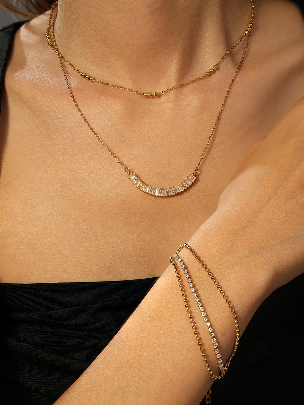 Zirkon Smile Halskette Gold - Dorose | Wasserresistent, kein Verfärben