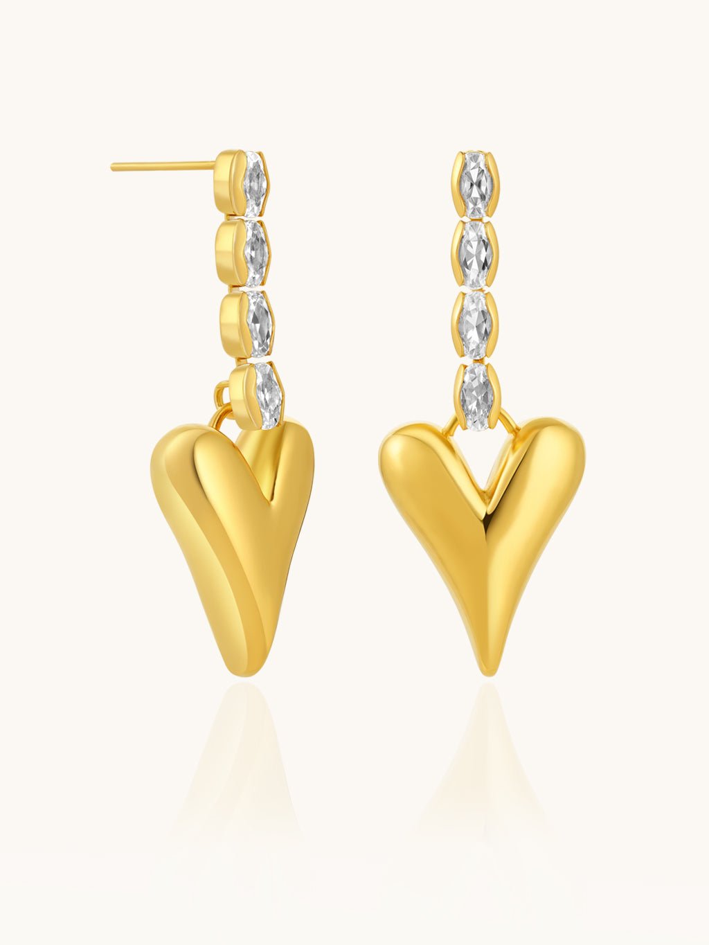 Zirkonia - Kette mit Herz - Anhänger Gold - Dorose | Wasserresistent, kein Verfärben